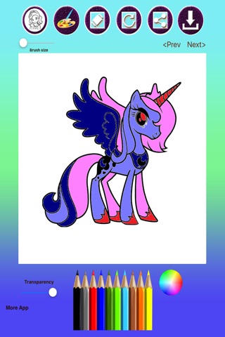 Pony Princess Coloring Book for Kids & Adults screenshot 3