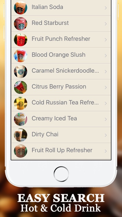 Secret Menu for Starbucks Free- Coffee, Frappuccino, Macchiato, Tea, Cold & Hot Drinks Recipes App screenshot-3