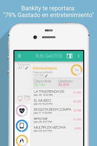 Bankity: Finanzas personales,contabilidad, salario, control de ingresos, presupuesto y gastos screenshot 4