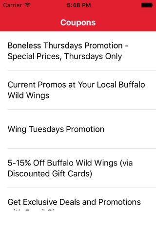 Coupons for Buffalo Wild Wings App screenshot 2