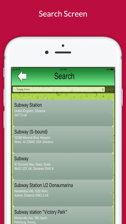 Find Restaurant "For Subway"