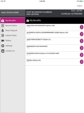 my-benefits for iPad screenshot 2