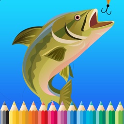 Fish Coloring Book For Kids: Drawing & Coloring page games free for learning skill