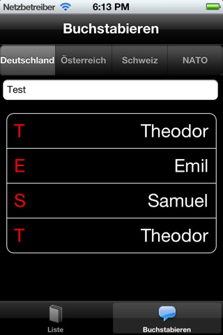 Buchstabiertafel screenshot 2