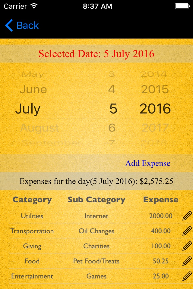 Monthly Expenses screenshot 2