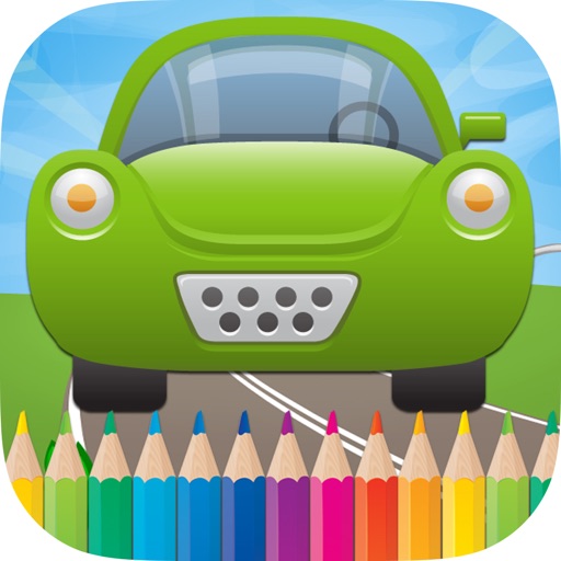 Car Coloring Book - All in 1 Vehicle Drawing and Painting Colorful Page Free For Kids Game icon