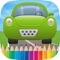 A car and vehicles Coloring Book, the world of cute car and vehicles Coloring Book