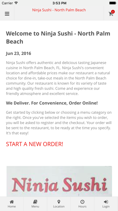 How to cancel & delete Ninja Sushi - North Palm Beach Online Ordering from iphone & ipad 1