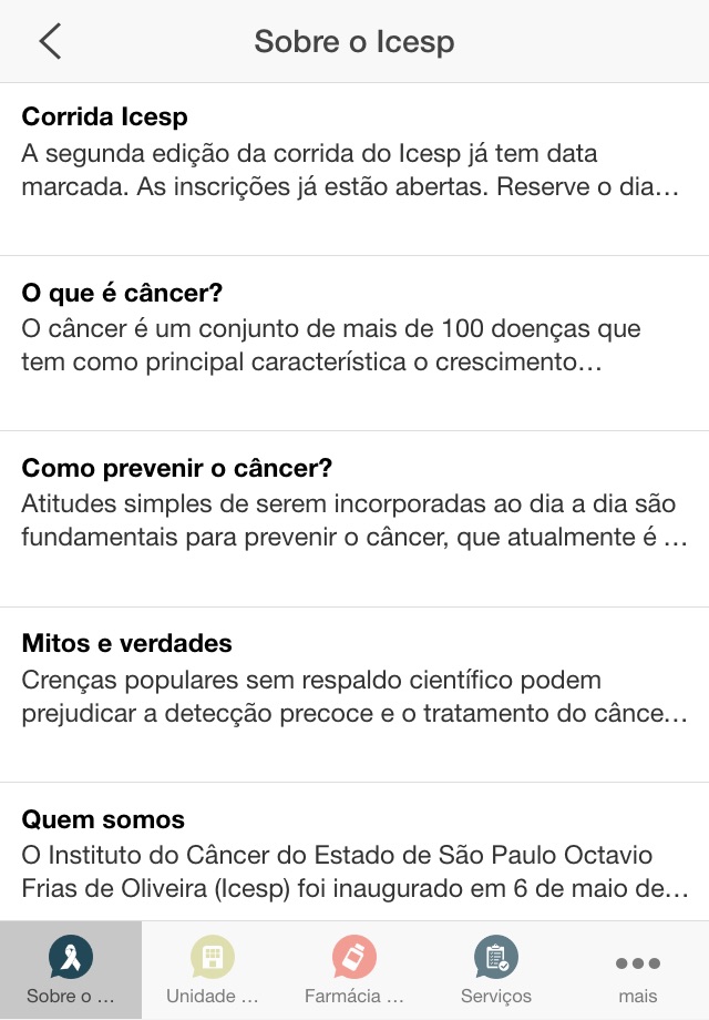 Instituto do Câncer screenshot 2