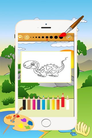 Dinosaur Coloring Book 4 - Drawing and Painting Colorful for kids games free screenshot 3