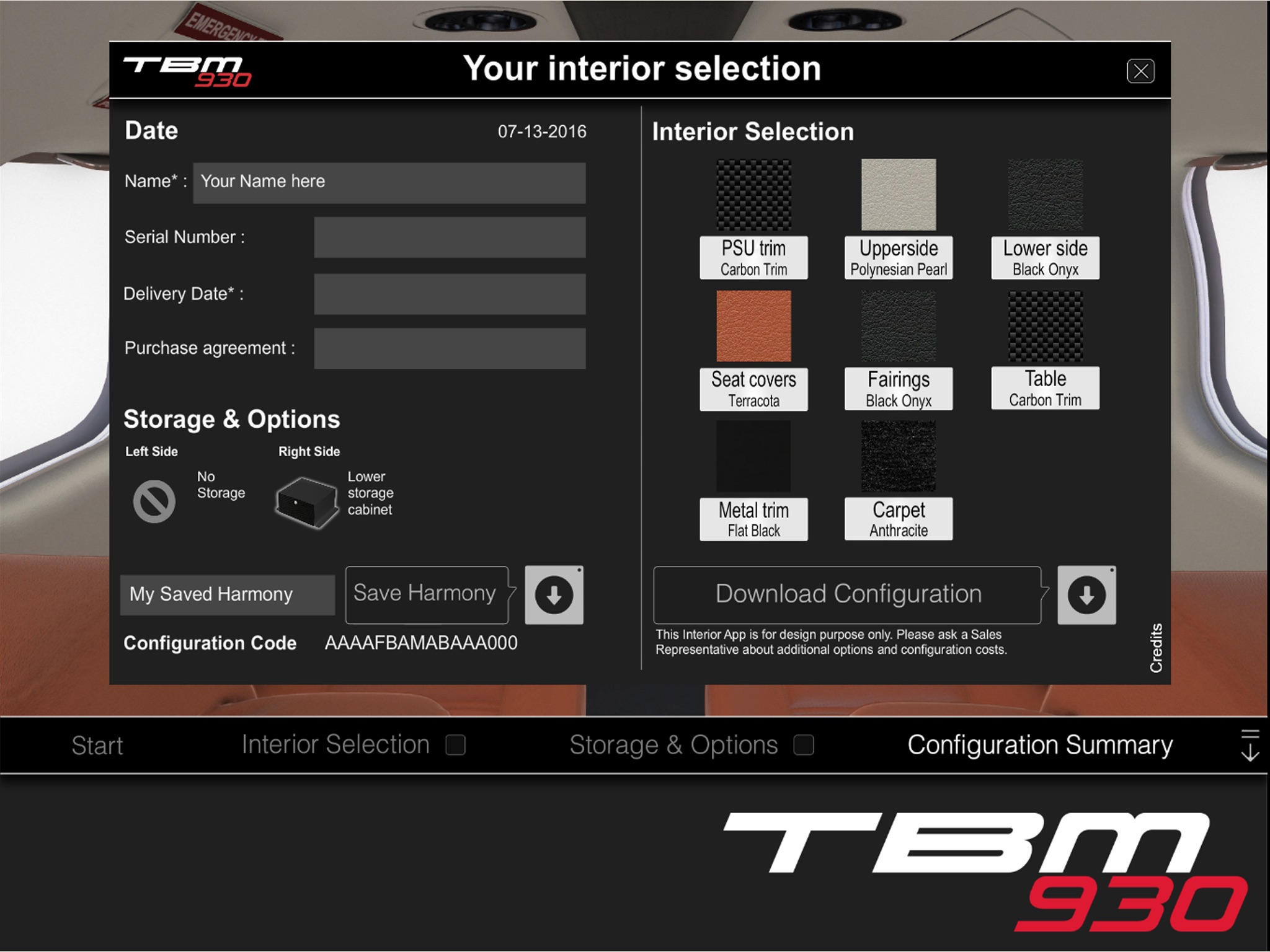 TBM 930 Interior screenshot 4