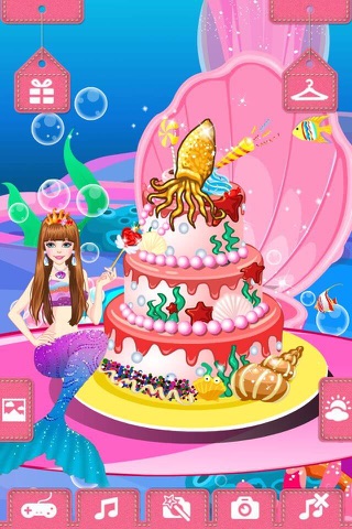 Mermaid cake decoration – Beauty Salon & Dessert Decoration Game screenshot 3