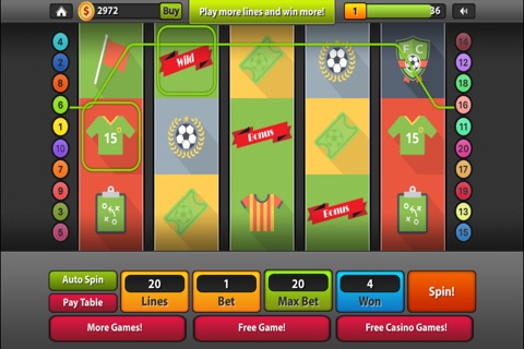 Soccer Superstar Premium FREE Casino Slots Game screenshot 2
