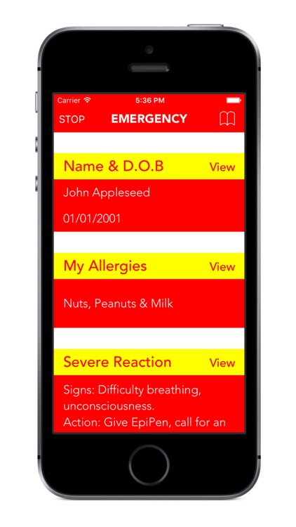 AllergyMe: Allergy Medical ID & Emergency Alarm