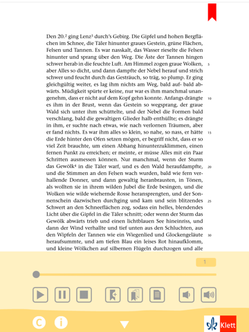 Lenz -  Edition.Hörbuch  Deutsch-Lektüren zum Lesen und Hören von Klett für Oberstufe und Abitur mit Zusatzmaterialien screenshot 2