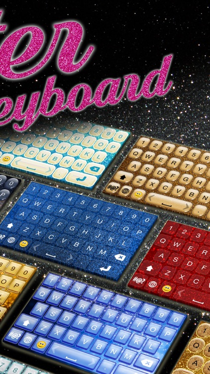 Glitter Keyboard Themes – Shiny Custom Keyboard Design with Glowing Backgrounds and new Emoji.s