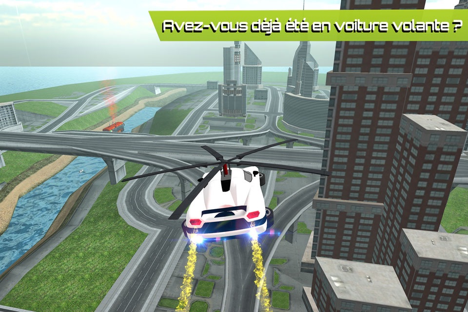 Flying Car Futuristic Rescue Helicopter Flight Simulator - Extreme Muscle Car 3D screenshot 3