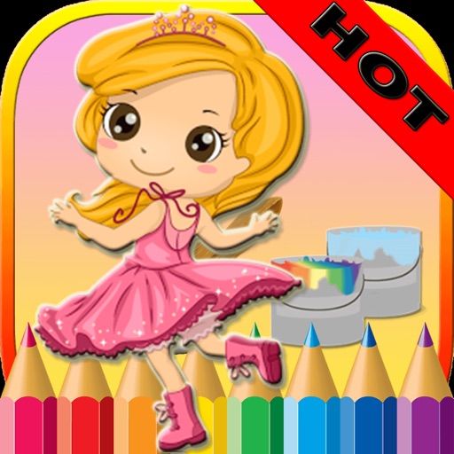 Princess Coloring Book - Drawing Pages and Painting Educational Games Learning Skill For Kid & Toddler iOS App