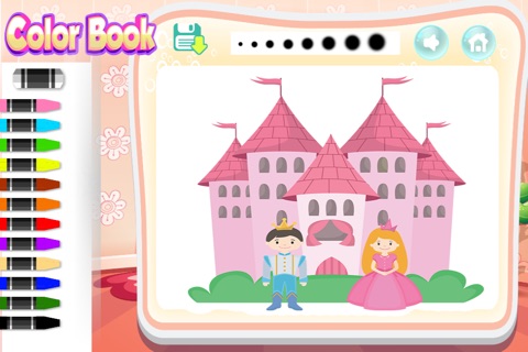 Fairy Tale Princess Coloring Books For Kids and Family Free Preschool Educational Learning Games screenshot 3