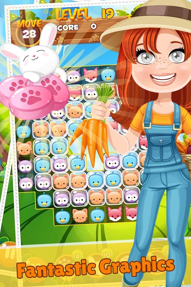 Happy Farm Crush Forest Challenge - Addictive Swap Match 3 Animals Fun Puzzles Games Free screenshot 3