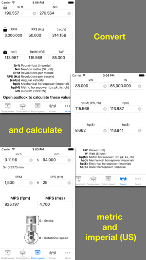 PistonCalc: Multipurpose Engine Calculator with unit convers(圖2)-速報App