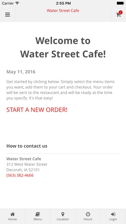 Water Street Cafe Online Ordering