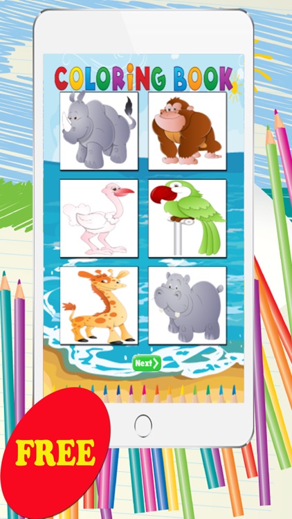 Animals and Zoo Coloring Book Pages - Jungle Color and Paint Free Game For Kids