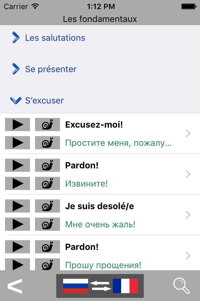 Russian / French Talking Phrasebook Translator Dictionary - Multiphrasebook screenshot 2