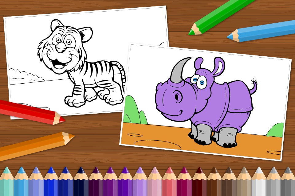 Funny Animals - Coloring Book for Little Boys, Little Girls and Kids - Free Game screenshot 4