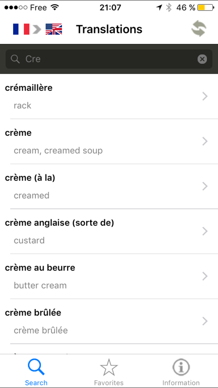 Dictionary of cooking terms - English/French