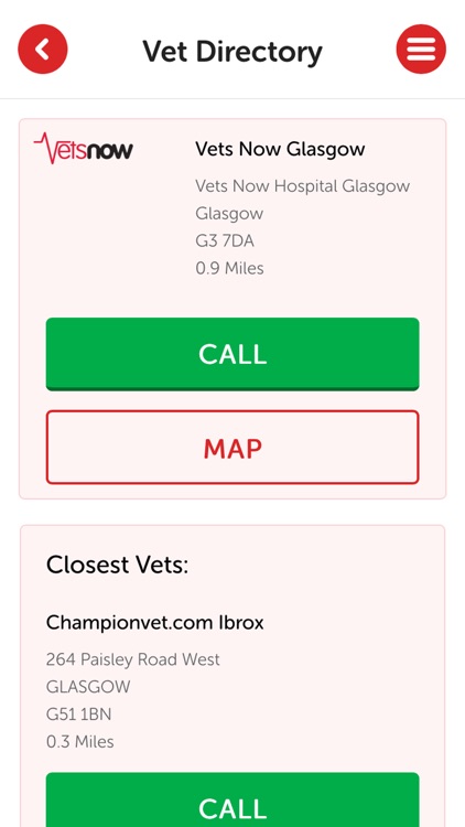 Vets Now - pet emergency app