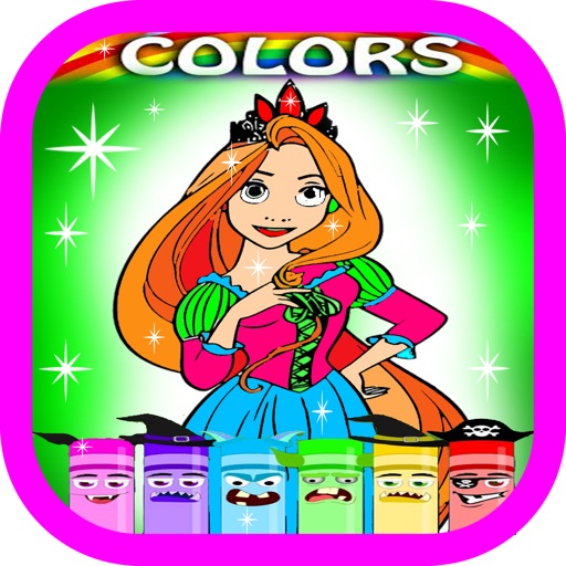 Coloring Fun Kids Coloring Book Princess Ever After Games Free Icon