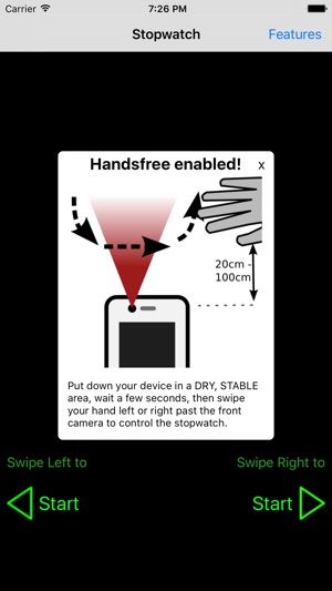 Hands-free Stopwatch: use hand gestures 