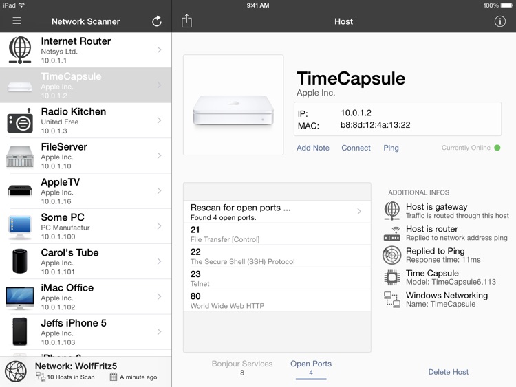 iNet for iPad - Network Scanner