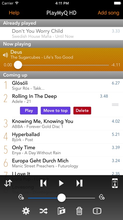 PlayMyQ HD - Music Player • Remote • Jukebox