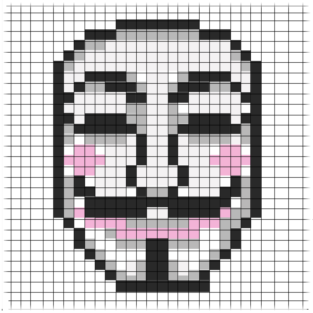 Маска Анонимуса Pixel Art