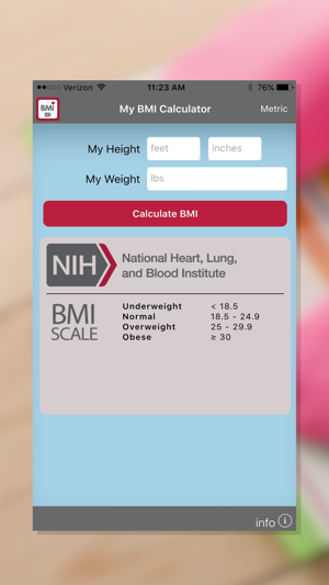 NIH BMI Calculator