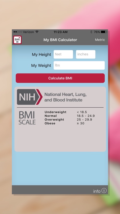 NIH BMI Calculator