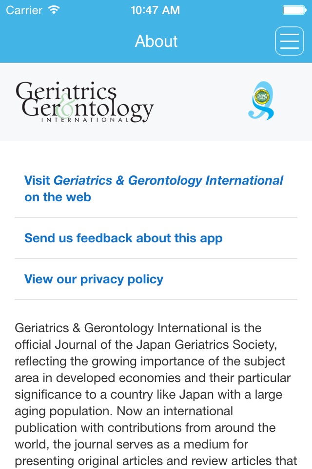 Geriatrics & Gerontology International screenshot 2