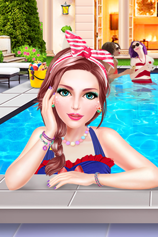 Summer Splash! Pool Party Spa - Makeup, Makeover & Dressup Game for Girls screenshot 2