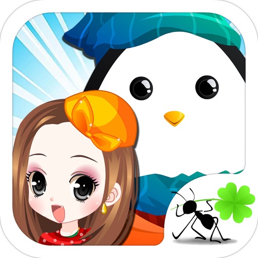 Penguin and Girl Icon