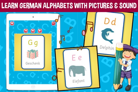 German Alphabets Flash Cards - Learn German for Kids screenshot 2