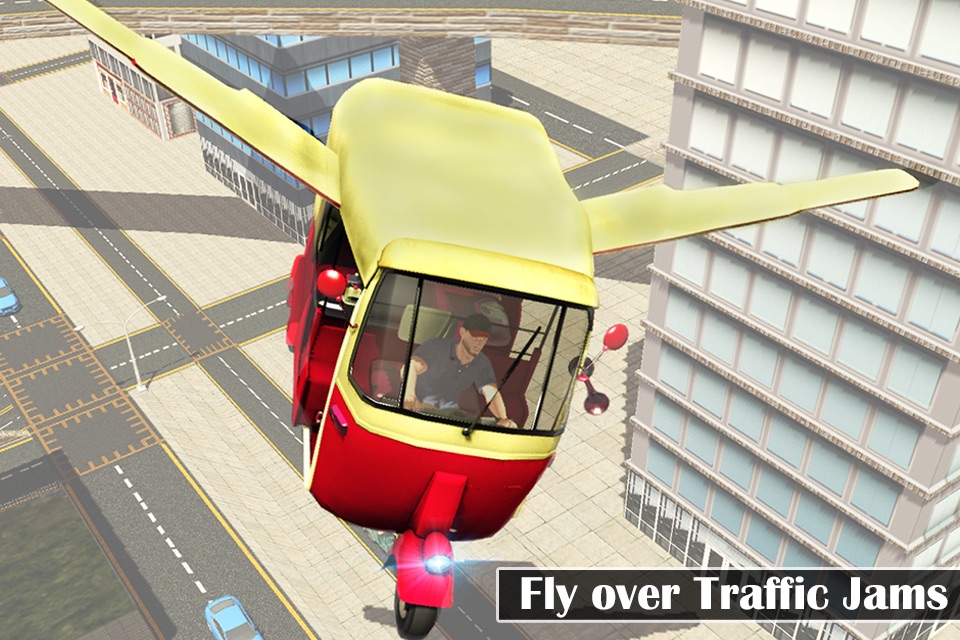 Futuristic Flying Tuk Tuk Simulator - Auto Rickshaw Driving screenshot 3