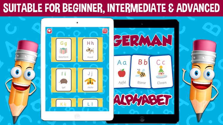 German Alphabets Flash Cards - Learn German for Kids