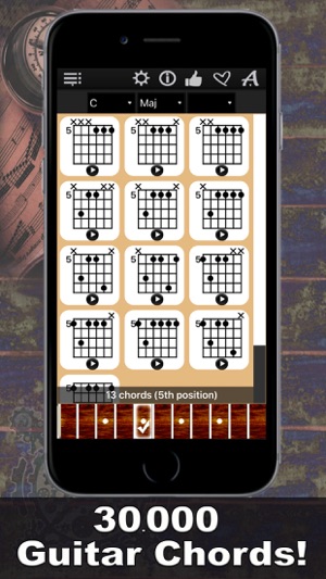 Guitar Chords Compass - learn the chord 