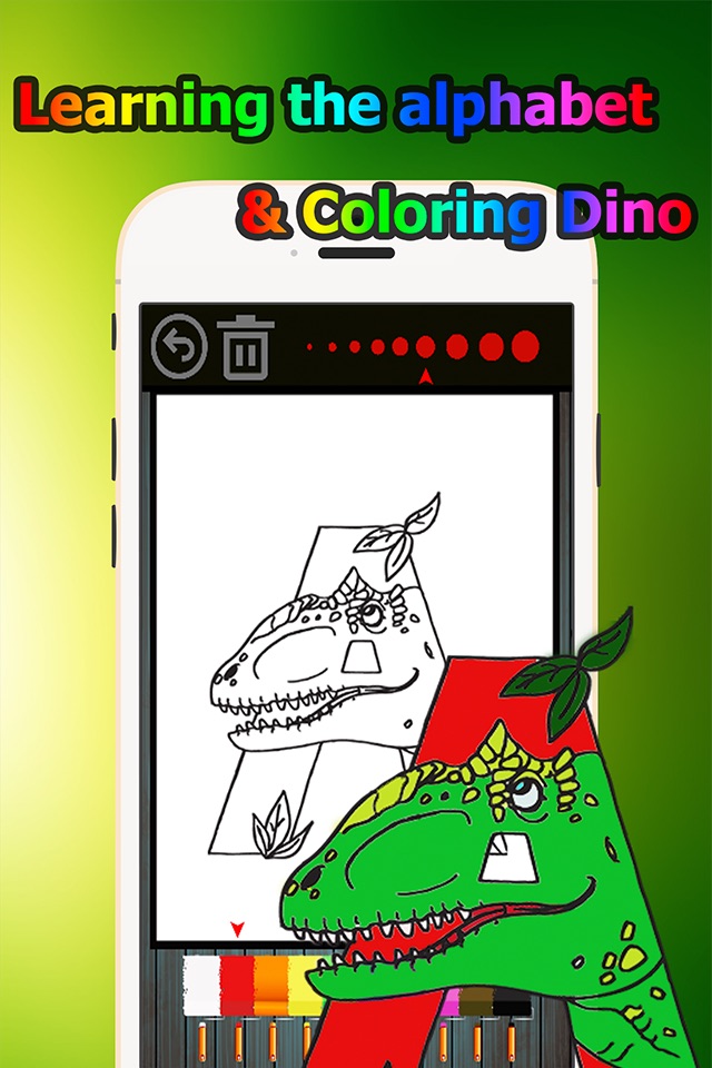 Dinosaur world Alphabet Coloring Book Grade 1-6: coloring pages learning games free for kids and toddlers screenshot 2