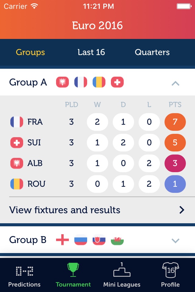 Euro Predictor 2016 screenshot 3