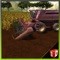 Steer mega harvester truck to harvest ripe crops in the farm land