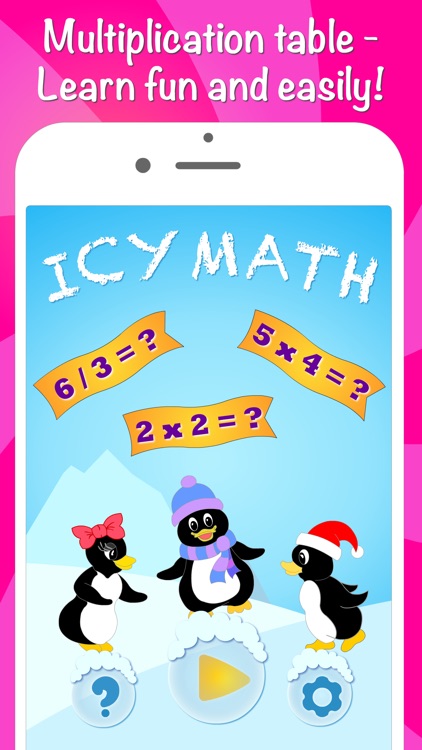 Icy Math - Multiplication table for kids, multiplication and division skills, good brain trainer game for adults!