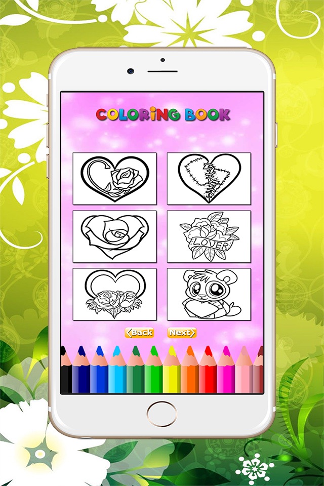 The Valentines Coloring Book: Learn to color and draw Valentine's Day card, Free games for children screenshot 3